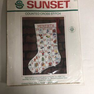 Sunset Counted Cross Stitch Kit 18314  Christmas Countdown Stocking